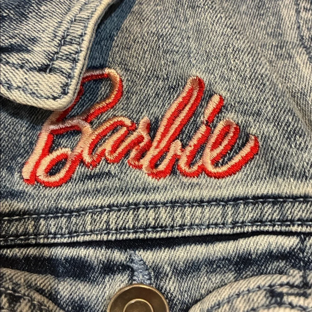 Barbie Denim Jean Jacket Acid Washed Girl Revolution Girls Size 10-12